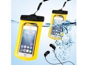 GEARONIC TM Color Waterproof Pouch Dry Bag Protector Skin Case Cover w Arm Band Mic Earphone for Apple iPhone 4 4S 5 5S Galaxy S4 Yellow