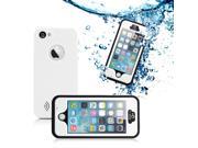 GEARONIC TM Durable Waterproof Shockproof Snow DirtProof Fingerprint Scanner Full Case Cover for Apple iPhone 5 5S White