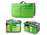 Lady Women Travel Insert Organizer Compartment Bag Handbag Purse Large Liner Tidy Bag Green