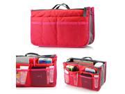 Women s Travel Insert Organizer Compartment Bag Handbag Purse Large Liner Tidy Bag Hot Pink