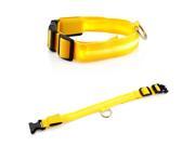Medium LED Lights COLOR Light Up Pet Dog Cat Night Safety Waterproof Nylon Neck Adjustable Collar Yellow