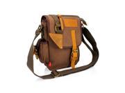 Men s Military Canvas Messenger Shoulder Sling school Belt Crossbody Travel Hiking Bag Satchel Coffee