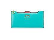 Fashion Lady Women PU Leather Bowknot Clutch Wallet Long Card Holder Purse Handbag Blue