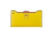 Fashion Lady Women PU Leather Bowknot Clutch Wallet Long Card Holder Purse Handbag Yellow