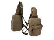 Man s Satchel Zipper Small Canvas Military Messenger Shoulder Travel Hiking Fanny Bag Backpack Green