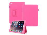 GEARONIC TM Magnetic PU Leather Folio Case Cover with Side Flip Stand Stylus Holder for Apple 2014 New iPad Air 2 Hot Pink