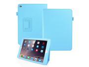 GEARONIC TM Magnetic PU Leather Folio Case Cover with Side Flip Stand Stylus Holder for Apple 2014 New iPad Air 2 Light Blue
