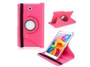 GEARONIC TM 360 Rotating PU Leather Stand Case Cover for Samsung Galaxy Tab 4 7 T230 7.0 7 inch Hot Pink