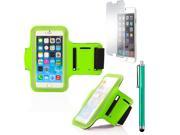 GEARONIC TM Premium Full Running Jogging Sports Gym Armband Case Cover Holder for Apple iPhone 6 with Free Tempered Glass Screen Guard Green