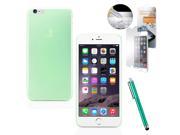 GEARONIC TM Ultra Thin Slim Fit PP Matte Case Cover Hard Back Skin for Apple iPhone 6 Plus 5.5 with Free Tempered Glass Screen Guard Green