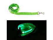 LED Glow Collar Dog Pet Flashing Light Night Safety Adjustable Leash Nylon Collar Green