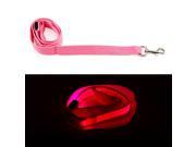 LED Glow Collar Dog Pet Flashing Light Night Safety Adjustable Leash Nylon Collar Pink