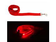LED Glow Collar Dog Pet Flashing Light Night Safety Adjustable Leash Nylon Collar Red