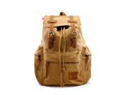 Men s Outdoor Sport Vintage Canvas Military BackBag Shoulder Travel Hiking Camping School Bag Backpack Khaki