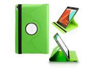 GEARONIC TM 360 Rotating PU Leather Case Skin Cover Folio Stand for Google Nexus 9 Tablet Green