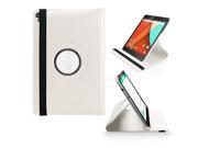 GEARONIC TM 360 Rotating PU Leather Case Skin Cover Folio Stand for Google Nexus 9 Tablet White