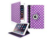 GEARONIC TM 2014 Apple iPad Air 2 360 Degree Rotating Stand Smart Cover PU Leather Swivel Case Purple Polkadot