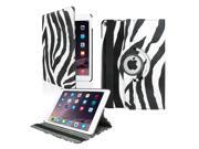 GEARONIC TM 2014 Apple iPad Air 2 360 Degree Rotating Stand Smart Cover PU Leather Swivel Case Zebra