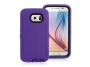 GEARONIC TM Hybrid Rubber ShockProof Protective Heavy Duty Hard PC Silicone Case Cover Skin for Samsung GALAXY S6 Purple