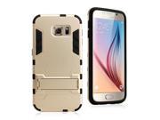 GEARONIC TM Luxury Shockproof Aluminum Metal Rugged Hard Case Cover Stand for Samsung Galaxy S6 Gold