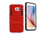 GEARONIC TM Luxury Shockproof Aluminum Metal Rugged Hard Case Cover Stand for Samsung Galaxy S6 Red