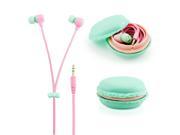 GEARONIC TM Stereo 3.5mm In Ear Earphones Earbuds Headset with Macaron Case For iPhone Samsung MP3 iPod PC Music Blue