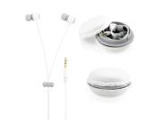 GEARONIC TM Stereo 3.5mm In Ear Earphones Earbuds Headset with Macaron Case For iPhone Samsung MP3 iPod PC Music White