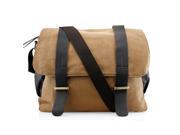 GEARONIC TM Men s Vintage Canvas Leather Satchel Travel School Military Shoudler Bag Messenger Briefcase Bag Khaki