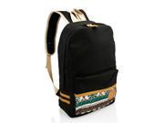 GEARONIC TM Fashion Women Canvas School Bag Girl Cute Satchel Travel School Backpack with Pattern Shoulder Rucksack Black
