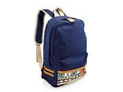 GEARONIC TM Fashion Women Canvas School Bag Girl Cute Satchel Travel School Backpack with Pattern Shoulder Rucksack Dark Blue