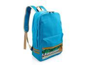 GEARONIC TM Fashion Women Canvas School Bag Girl Cute Satchel Travel School Backpack with Pattern Shoulder Rucksack Light Blue