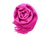 GEARONIC TM Fashion Lady Women s Long Range Pashmina Silk Solid colors Scarf Wraps Shawl Stole Soft Scarves Hot Pink