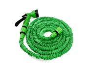 GEARONIC TM Expandable Flexible Stronger Deluxe Garden Water Hose w Spray Nozzle 25ft Green