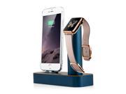 GEARONIC TM Aluminium Charging Dock Charger Station Stand Holder for Apple Watch and iPhone Blue