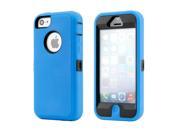 GEARONIC TM Blue 3 Piece Hybrid Hard PC Soft Silicone Shockproof Heavy Duty Case Cover For Apple iPhone SE 5 5S