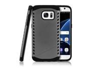 GEARONIC TM Heavy Duty Hybrid PC Shockproof Dirt Dust Proof Hard Matte Rugged Silicone Case Cover For Samsung Galaxy S7 Gray