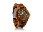 BEWELL Fashion Zebrawood Wood Wrist BambooWatch Night Vision Quartz Men s Wooden Wristwatch