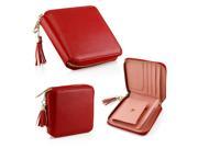 Oct17 Fashion Womens Leather Coin Mini Wallet Case Card Holder Zip Purse Clutch Handbag Wine Red
