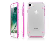 GEARONIC TM Ultra Slim Clear Cover Bumper Rubber Protective Shockproof Transparent Luminous Glow in the Dark Case for Apple iPhone 7 Hot Pink