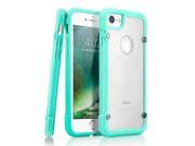 GEARONIC TM Shockproof Hybrid Rugged Bumper Protective TPU Hard PC Back Case Clear Cover for Apple iPhone 7 Light Blue