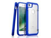 GEARONIC TM Shockproof Hybrid Rugged Bumper Protective TPU Hard PC Back Case Clear Cover for Apple iPhone 7 Dark Blue