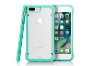 GEARONIC TM Shockproof Hybrid Rugged Bumper Protective TPU Hard PC Back Case Clear Cover for Apple iPhone 7 Plus Light Blue