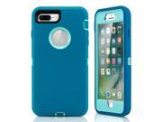 GEARONIC TM Premium Rugged Complete Protection PC Silicone Shockproof Protective Hybrid Hard Case Cover for iPhone 7 Plus Teal Blue