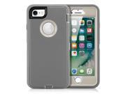 GEARONIC TM Premium Rugged Complete Protection PC Silicone Shockproof Protective Hybrid Hard Case Cover for iPhone 7 Gray