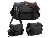 Oct17 Men Messenger Bag School Shoulder Canvas Bag Vintage Crossbody Satchel Laptop Business Bags Black