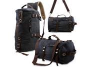 Oct17 Men s Vintage Canvas Hiking Backpack Travel Duffel Camping Sport Rucksack Satchel School Messenger Bag Black