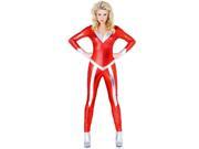 Women s Sexy Flame Silver and Red Catsuit Costume
