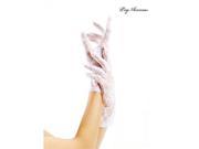Women s Sexy Wrist Length Stretch White Lace Gloves