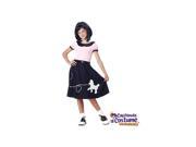 50s Hop with Poodle Skirt Costume for Girl