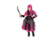 Deluxe Pink and Black Caribbean Pirate Costume for Girls